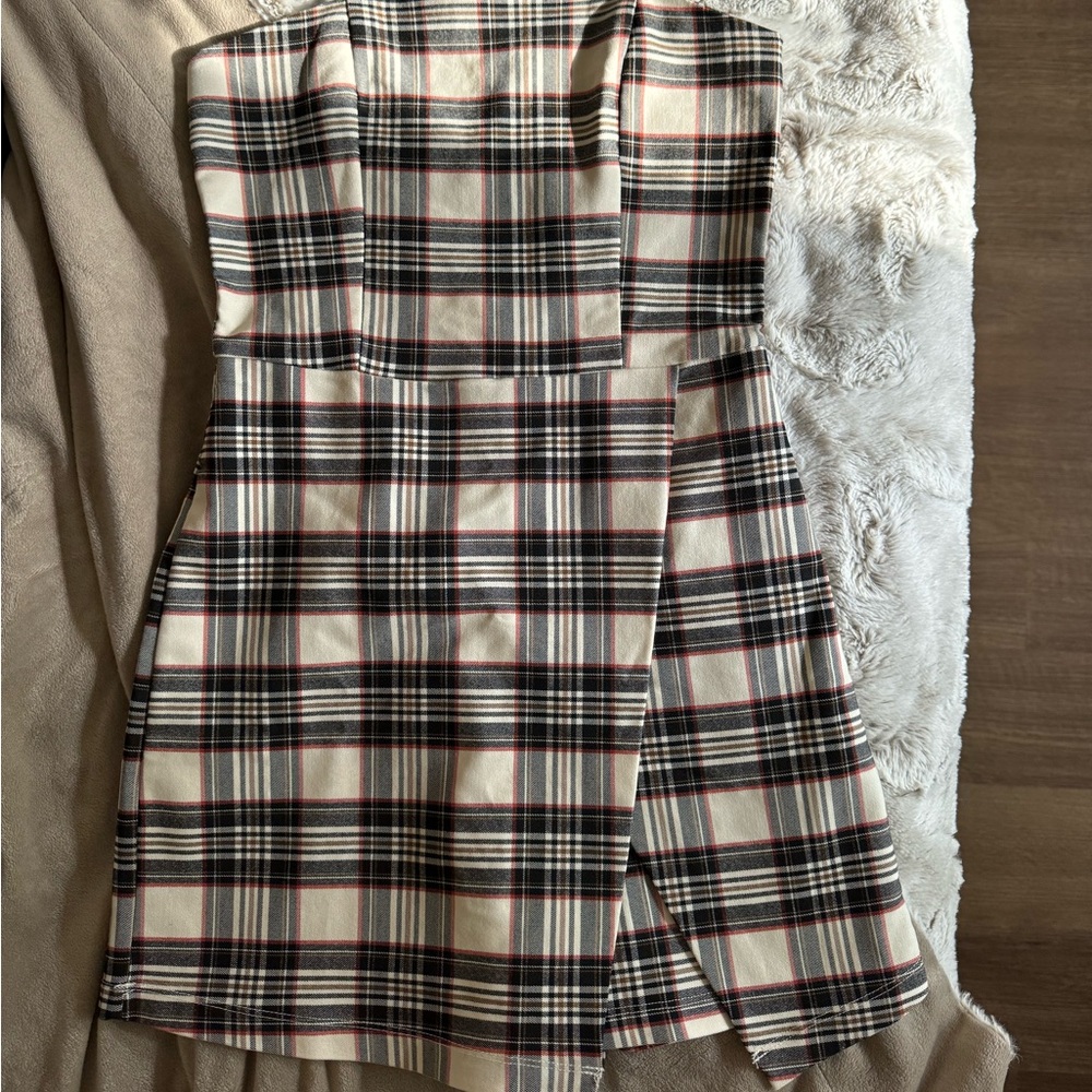 Fitted Plaid Romper